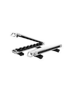 Portaesquís Deslizable Kuat Grip 4 (4 Esquís o 2 Snowboards) (Blanco Perla y Plata)