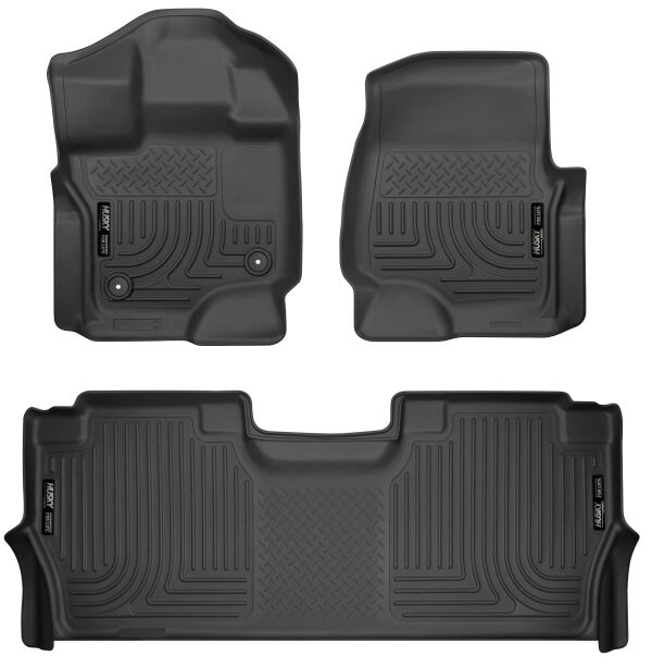 PISOS DE GOMA DELANTERO Y TRASERO RÍGIDO FORD F150 SUPER CREW 2022-