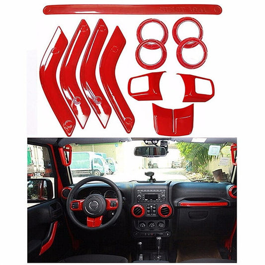 KIT APLIQUE INTERIOR (12 PCS) ROJO WRANGLER 11-18 LANTSUN