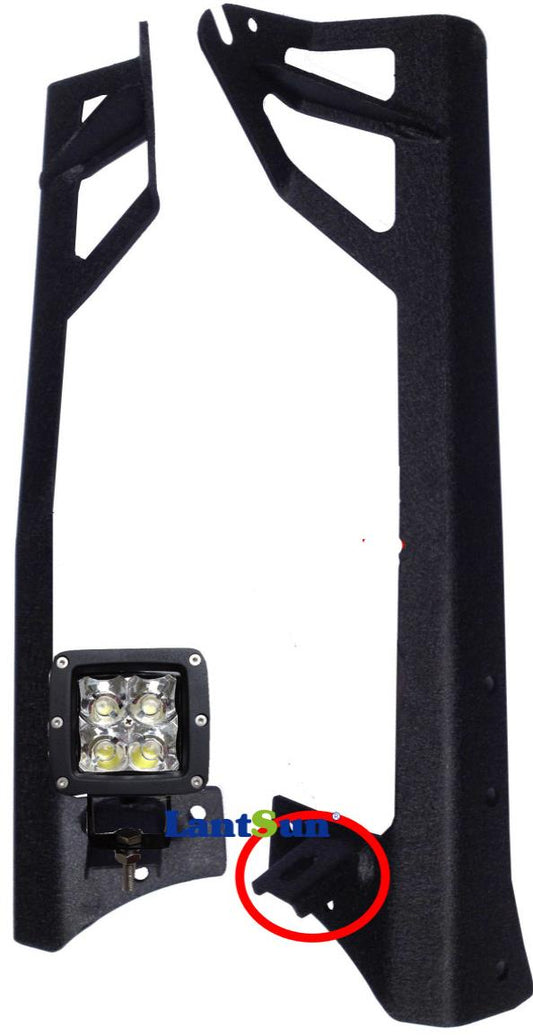 SOPORTES BARRA LED 50″ Y NEBLINEROS EN PILAR WRANGLER JK 07-18 LANTSUN