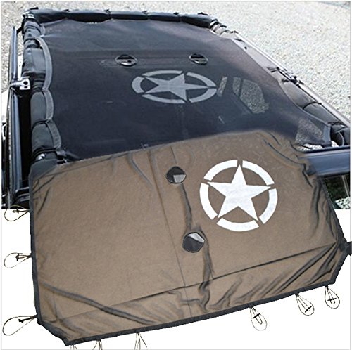 MALLA CUBRE SOL WRANGLER JK 4 PUERTAS NEGRA C/ESTRELLA 07-18 LANTSUN