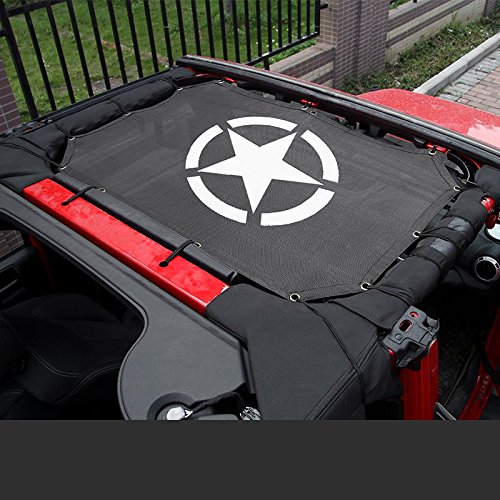 MALLA CUBRE SOL WRANGLER JK 2 PUERTAS NEGRA C/ESTRELLA 07-18 LANTSUN