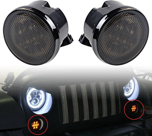 JUEGO FAROL ESTACIONAMIENTO MASCARA BLANCO/LED WRANGLER 07-18 LANTSUN
