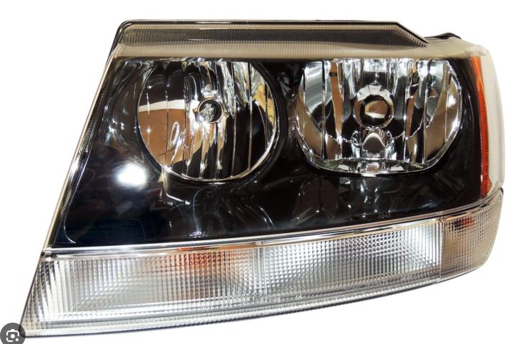 FAROL OPTICO DELANTERO IZQUIERDO MARCO NEGRO GRAND CHEROKEE LIMITED 99-04 TYC